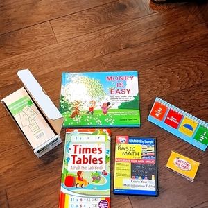 Math set. 2nd-5th grade math leaning tools. Homeschool closet clean out
